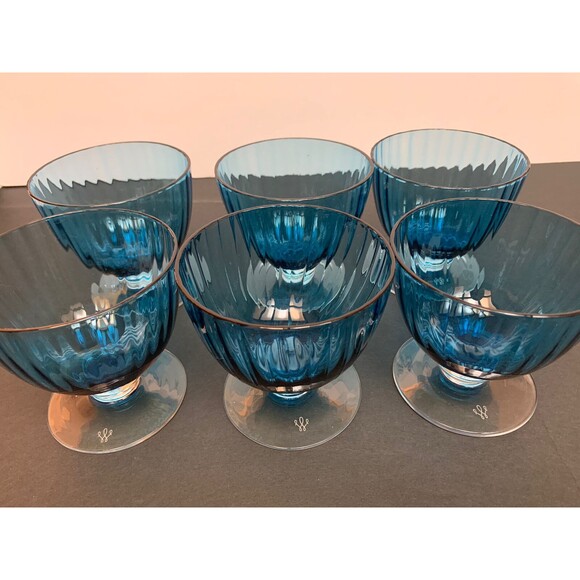 Vintage Artland Aldrich Dessert Cups Sky Blue 10-Ounce Set Of 6 - Picture 5 of 7